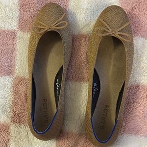 Rothy's Tan Loafers with Bow Detail and Comfort